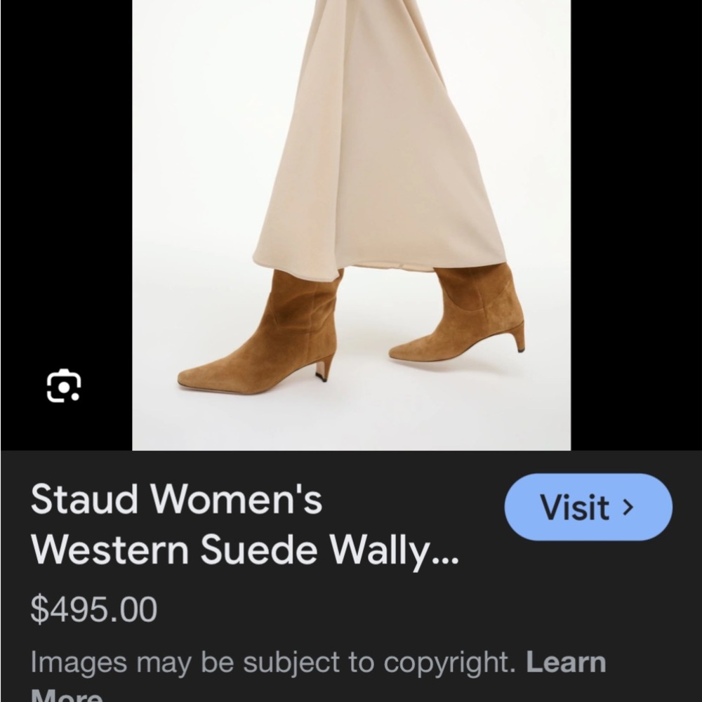 STAUD Women's Suede Heeled Boots - Brown